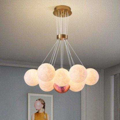 Moon Speckle Glass Lunar Indoor Pendant Light-labpiecesign