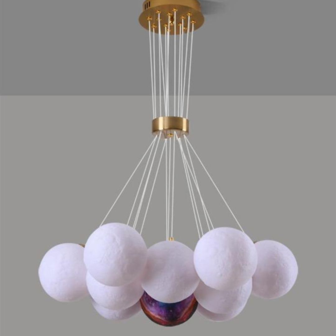 Moon Speckle Glass Lunar Indoor Pendant Light-labpiecesign