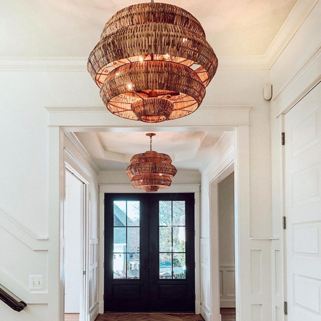 Bohemian Rattan Chandelier Creative Rattan Decorative Lamp-labpiecesign