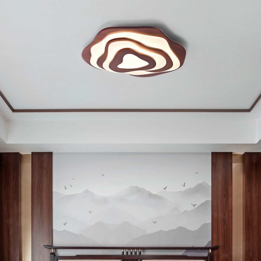 Irregular Solid Wooden Ceiling Light For Living Room-labpiecesign