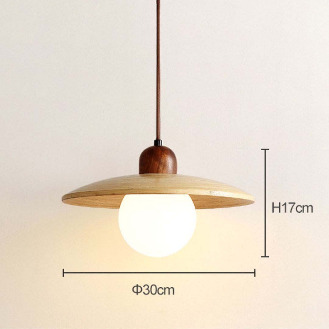 Japanese-style wabi-sabi style retro Nordic solid wood bedside pendant light for bedroom -labpiecesign