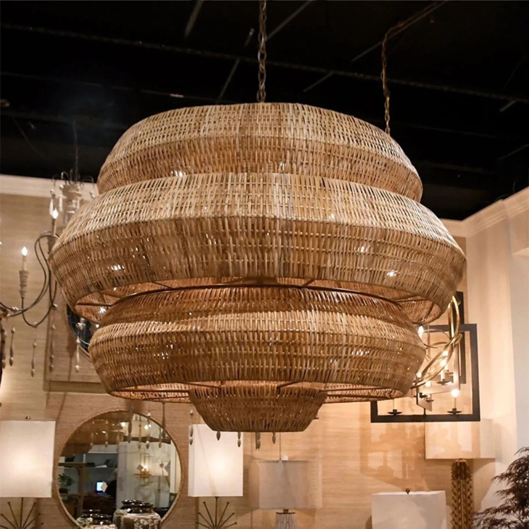 Bohemian Rattan Chandelier Creative Rattan Decorative Lamp-labpiecesign
