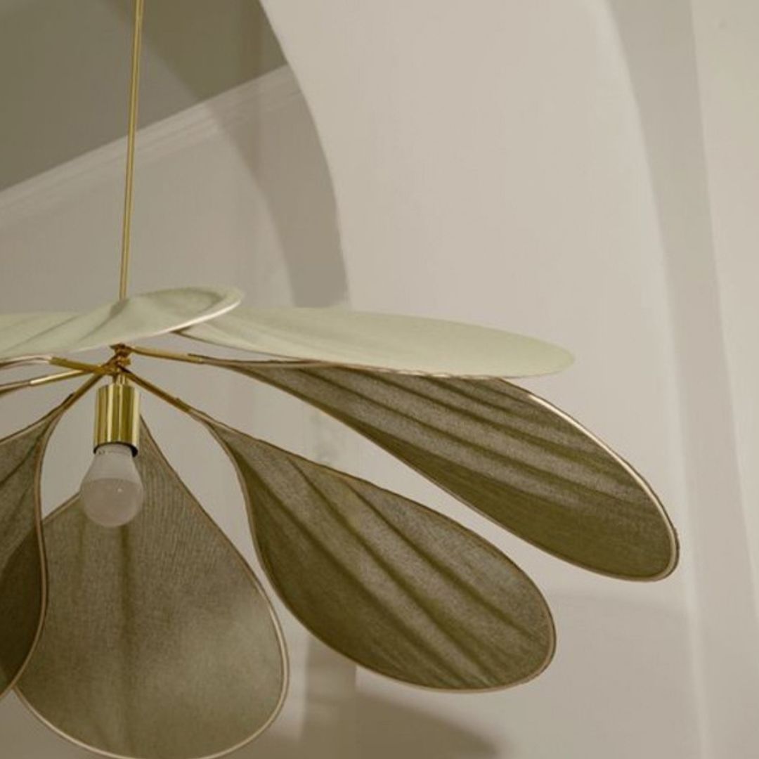 Japanese Floral Canvas Creative Fabric Petal Pendant Light-labpiecesign
