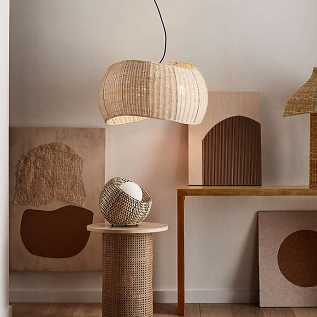 Asymmetric design rattan light pendant beacon nordic dining room pendant light