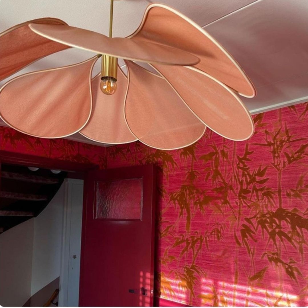 Japanese Floral Canvas Creative Fabric Petal Pendant Light-labpiecesign