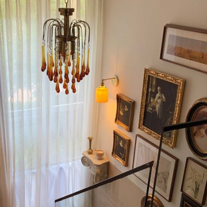 Italian Retro Water Drop French Snot Lamp Light Luxury Glass Chandelier-labpiecesign