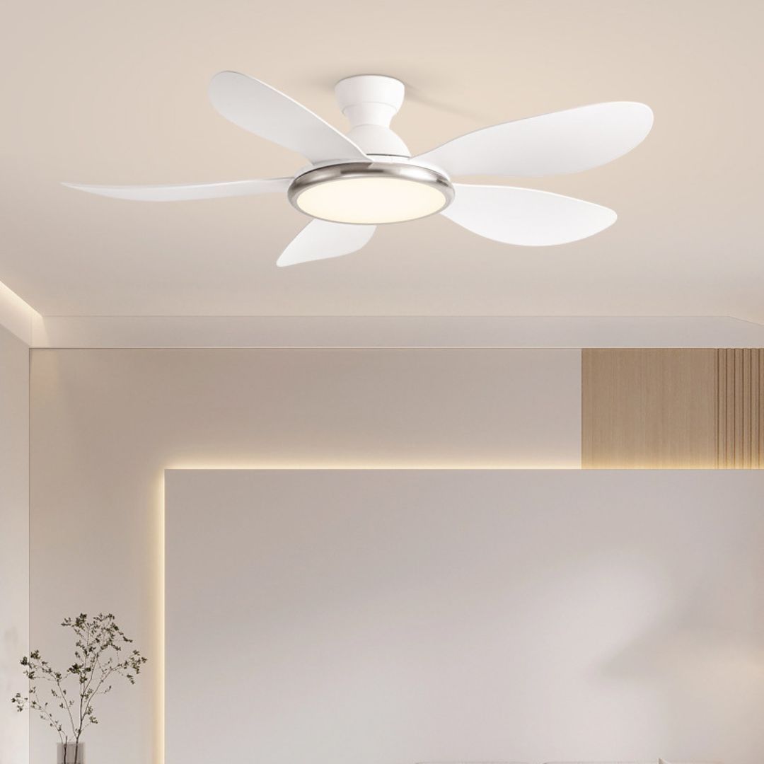 Nordic restaurant fan lamp living room bedroom bedroom frequency conversion silent ceiling fan lamp