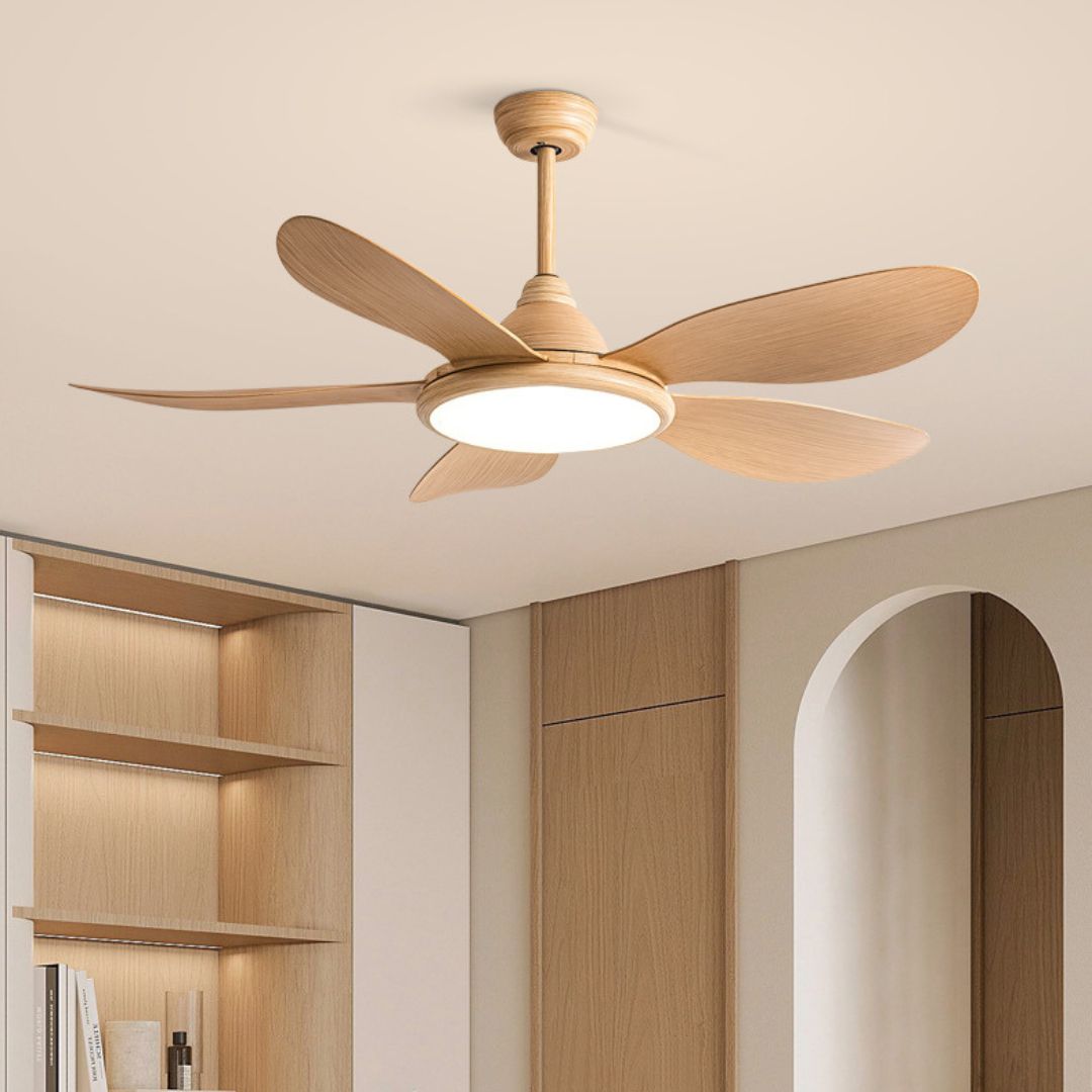 Nordic restaurant fan lamp living room bedroom bedroom frequency conversion silent ceiling fan lamp