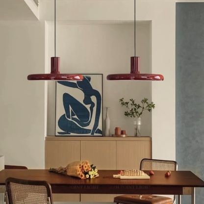 Nordic Creative Medieval Red Flying Saucer Lamp For Dining Room Modern Pendant Light-labpiecesign