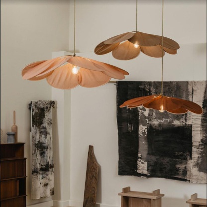 Japanese Floral Canvas Creative Fabric Petal Pendant Light-labpiecesign