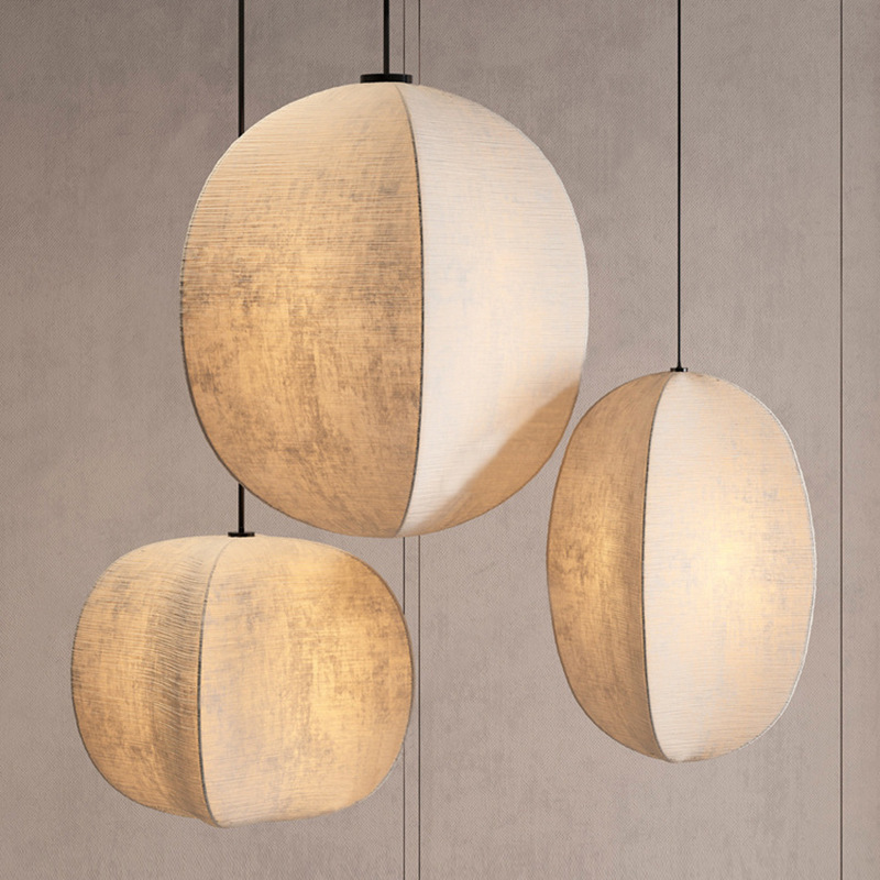 Japanese Style Wabi-sabi Style Pendant Light Fabric Pendant Lamp