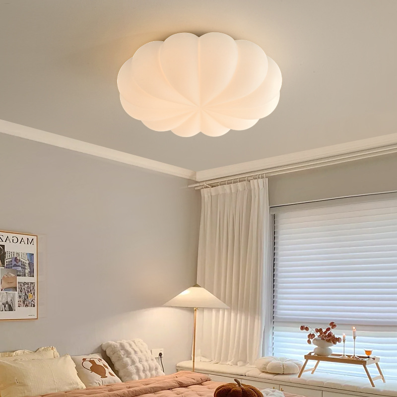 Cream style bedroom lamp Nordic ins warm and romantic pumpkin ceiling 