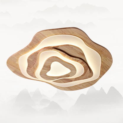 Irregular Solid Wooden Ceiling Light For Living Room-labpiecesign