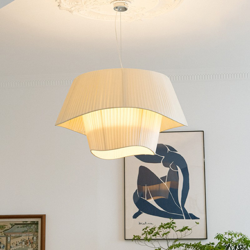Modern French Cream Style Master Bedroom Pendant Light Ins Skirt Pendant Lamp