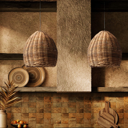 Wabi-sabi  Pendant Light Japanese Rattan Pendant lamp-labpiecesign