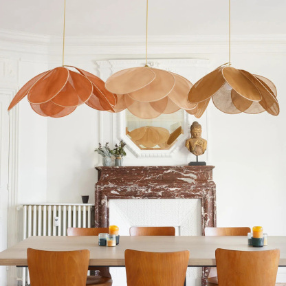 Japanese Floral Canvas Creative Fabric Petal Pendant Light-labpiecesign