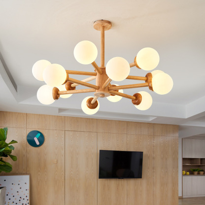 New Japanese Style Living Room Bedroom Crude Wood Ceiling Lamp-labpiecesign