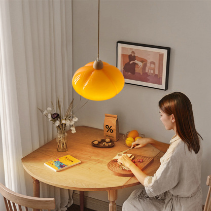 Medieval pumpkin chandelier new log glass lamp-labpiecesign