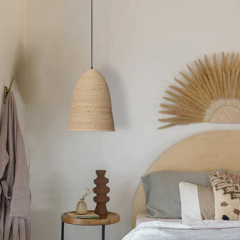 Big Sur Coastal Interior Design  Rattan Pendant Light-labpiecesign