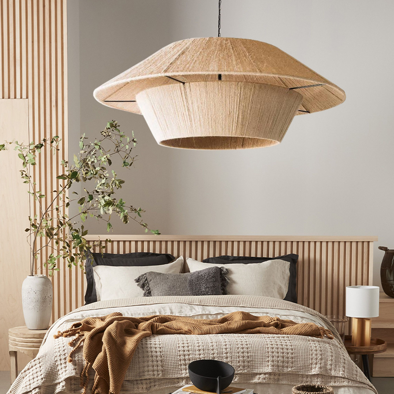 Wabi-Sabi Style Japanese Retro Hemp Rope Pendant Light