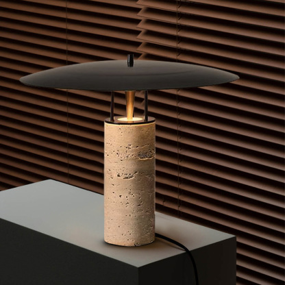 Modern bedside lamp minimalist marble travertine living room table lamp light -labpiecesign