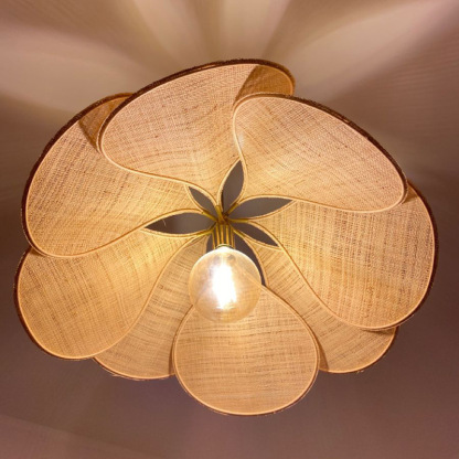 Japanese Floral Canvas Creative Fabric Petal Pendant Light-labpiecesign