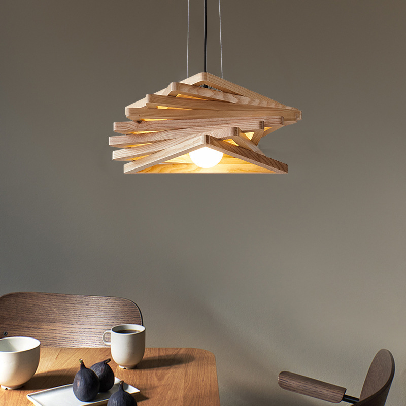 Wabi-Sabi Style Japanese Solid Wood Retro Pendant Light