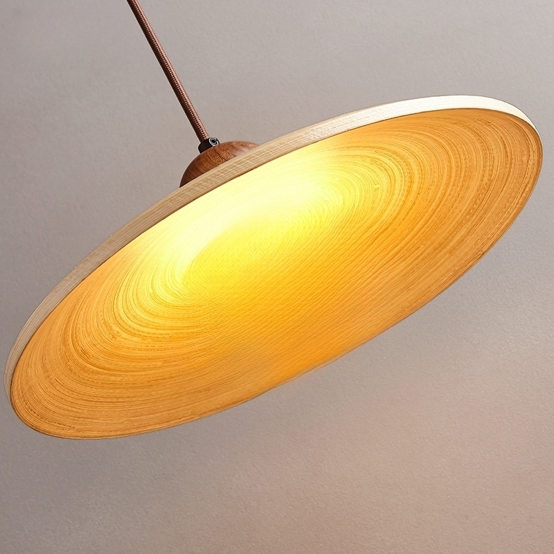 Japanese-style wabi-sabi style retro Nordic solid wood bedside pendant light for bedroom -labpiecesign