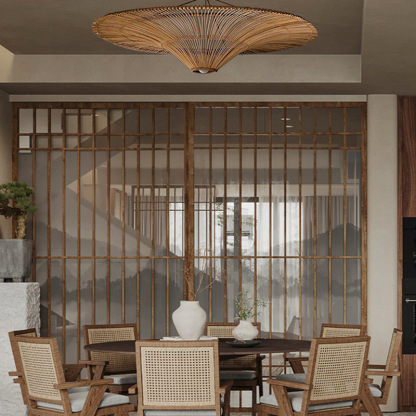 Wabi-sabi Japanese style  Pendant Light Rattan Ceiling Lampshade-labpiecesign