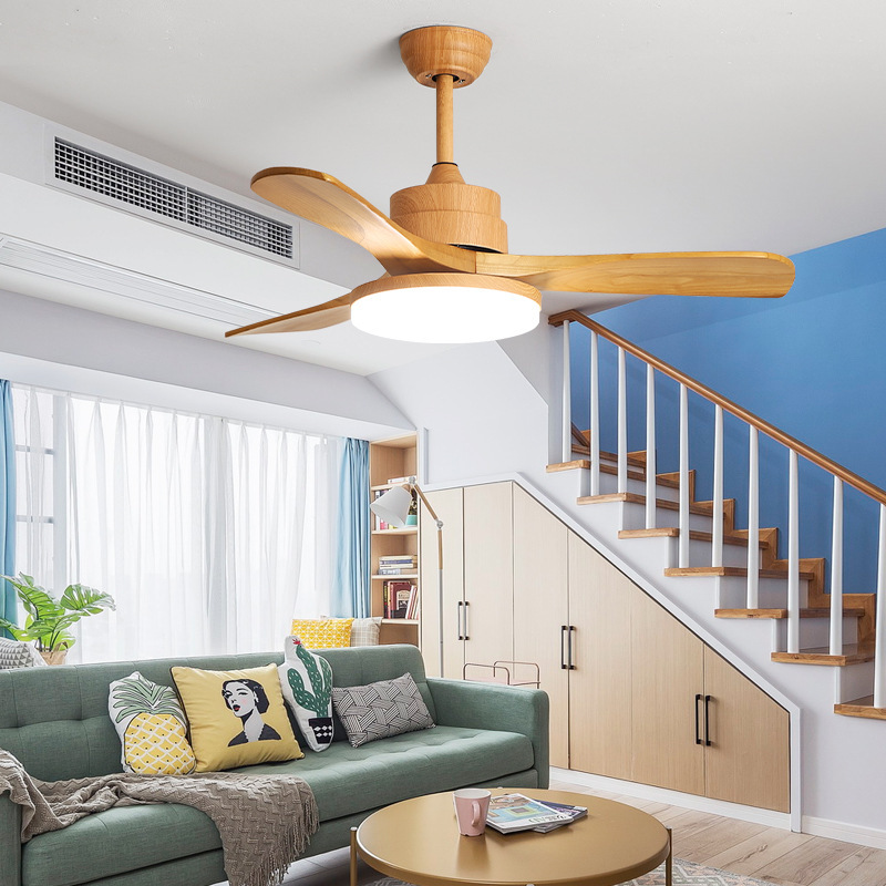 Nordic Japanese style simple modern mute 5 blades led Ceiling Fan-labpiecesign