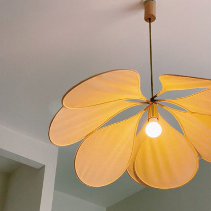 Japanese Floral Canvas Creative Fabric Petal Pendant Light-labpiecesign