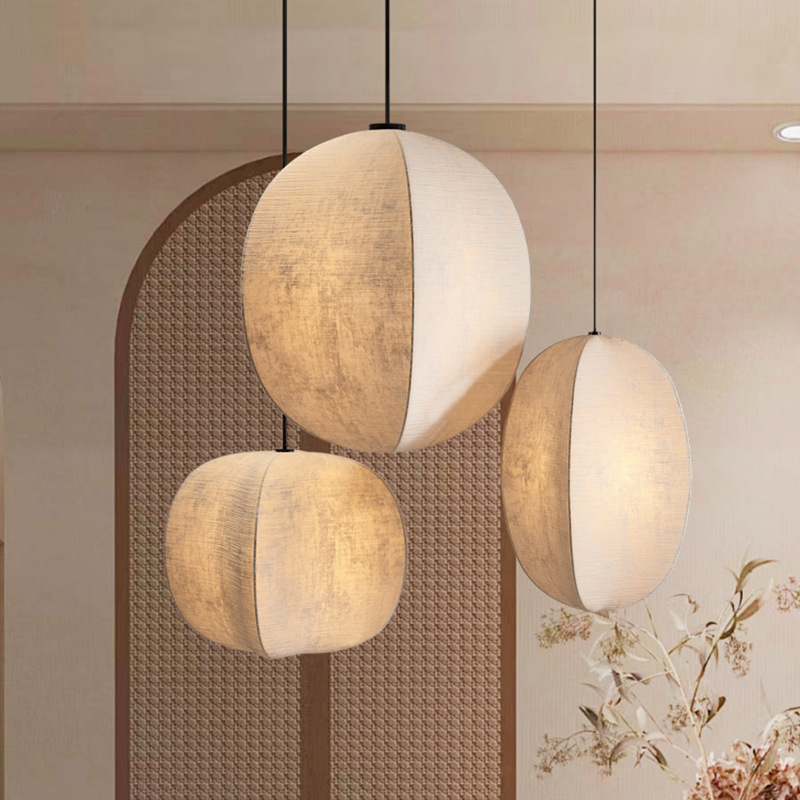 Japanese Style Wabi-sabi Style Pendant Light Fabric Pendant Lamp