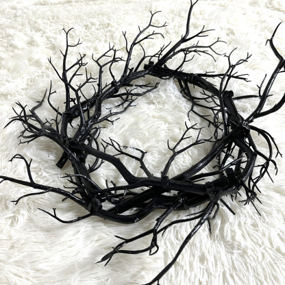 Halloween Dry Twig Garland Halloween Decoration Dlowing Black Tree Branches-labpiecesign