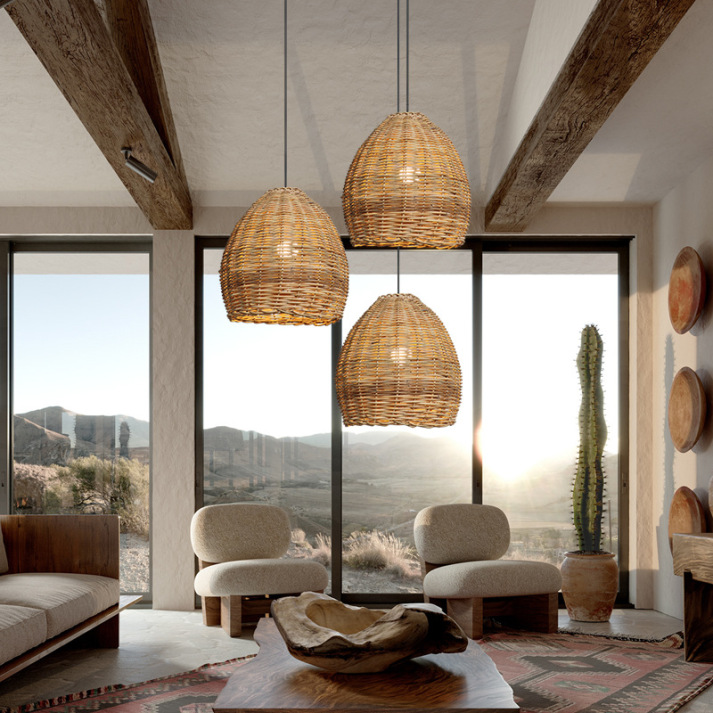 Wabi-sabi Pendant Light Japanese Rattan Pendant lamp-labpiecesign