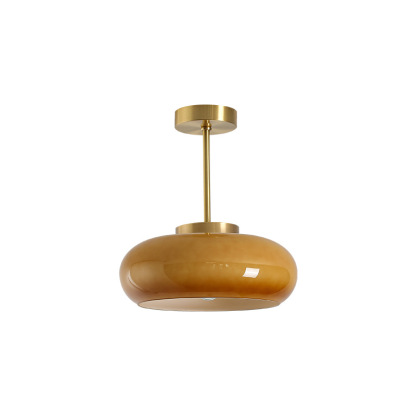 French Medieval Light Memphis Brass Glass Ceiling Lamp -labpiecesign