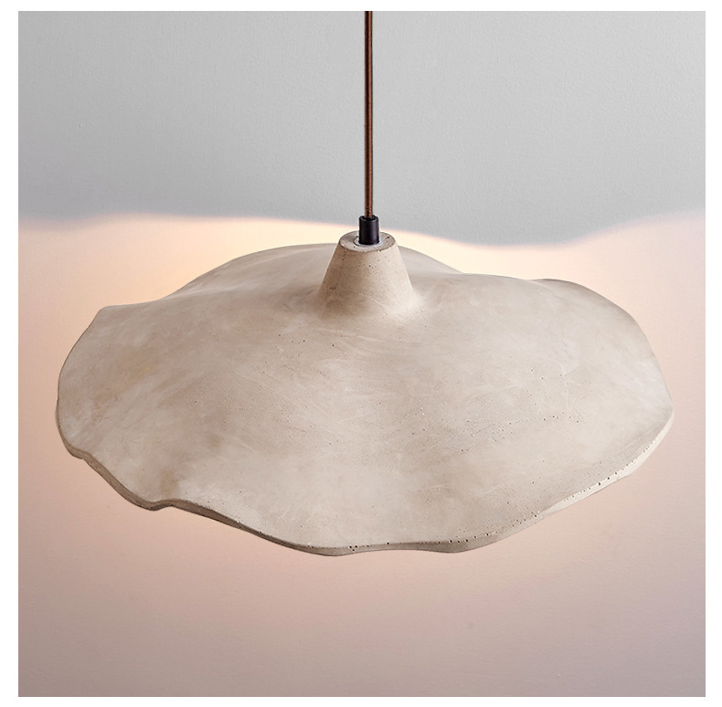 Wabi-sabi chandelier Japanese style bedroom cement bedside lamp