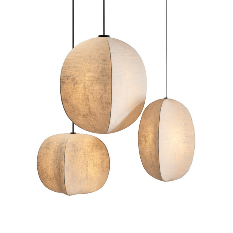 Japanese Style Wabi-sabi Style Pendant Light Fabric Pendant Lamp