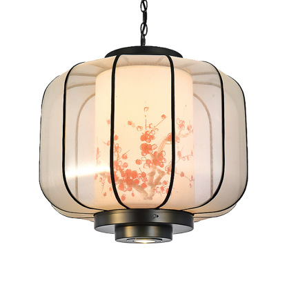 New Chinese Style Plum Blossom Lantern Hand-painted lantern-shaped Restaurant Pendant Light-labpiecesign