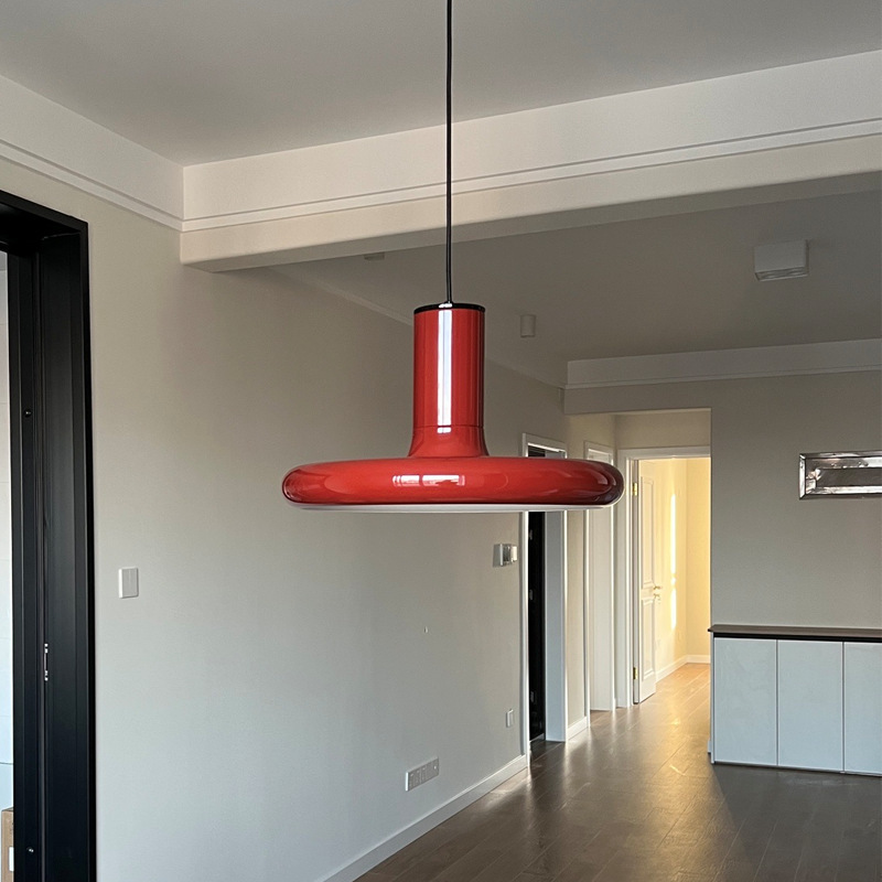 Nordic Creative Medieval Red Flying Saucer Lamp For Dining Room Modern Pendant Light-labpiecesign