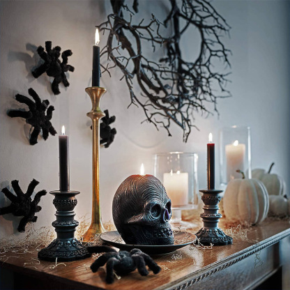 Halloween Dry Twig Garland Halloween Decoration Dlowing Black Tree Branches-labpiecesign