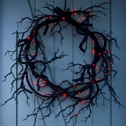 Halloween Dry Twig Garland Halloween Decoration Dlowing Black Tree Branches-labpiecesign