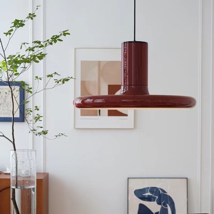 Nordic Creative Medieval Red Flying Saucer Lamp For Dining Room Modern Pendant Light-labpiecesign