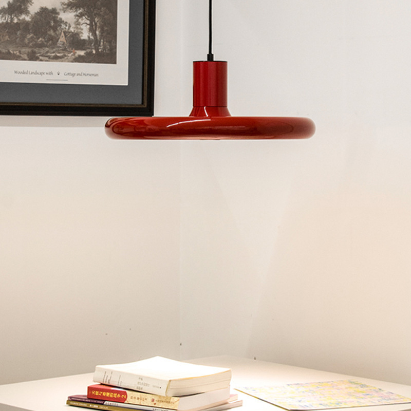 Nordic Creative Medieval Red Flying Saucer Lamp For Dining Room Modern Pendant Light-labpiecesign