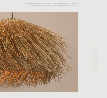Japanese Style Vintage Grass Light Chandelier Rattan Pendant Light-labpiecesign