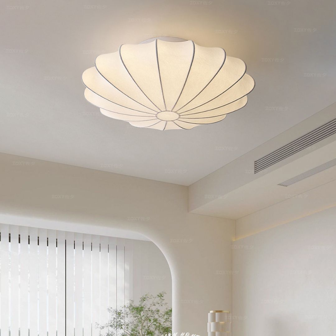 Silk Ceiling Lamp Japanese Wabi-Sabi Style Ceiling Light