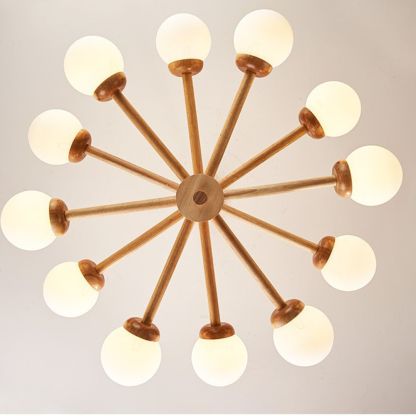 New Japanese Style Living Room Bedroom Crude Wood Ceiling Lamp-labpiecesign