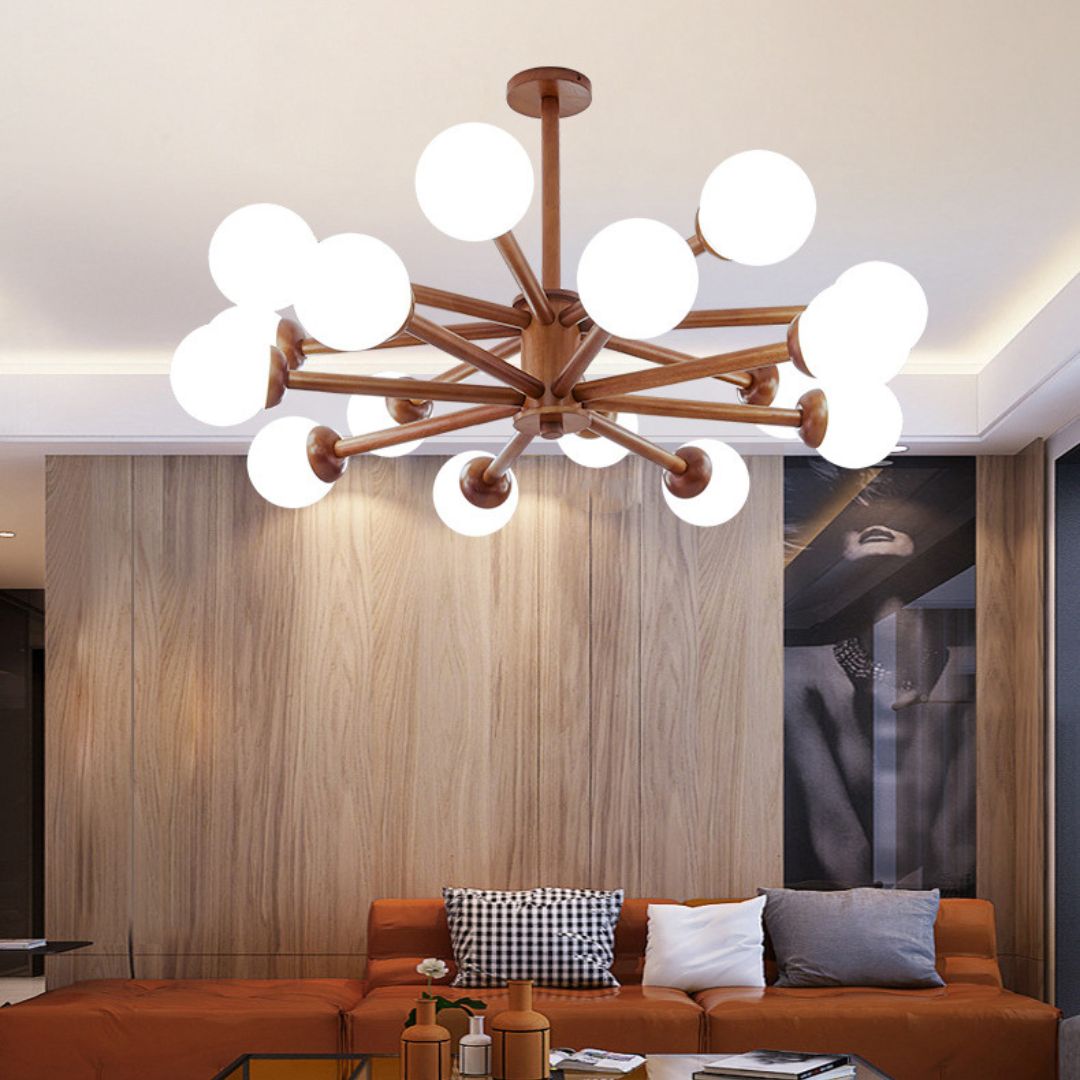 New Japanese Style Living Room Bedroom Crude Wood Ceiling Lamp