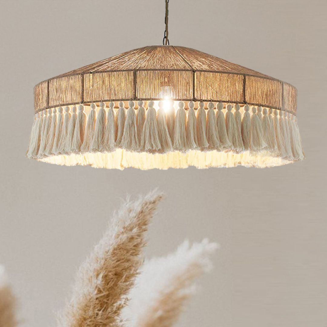 Bohemian Vintage Rope Tassel Pendant Light-labpiecesign