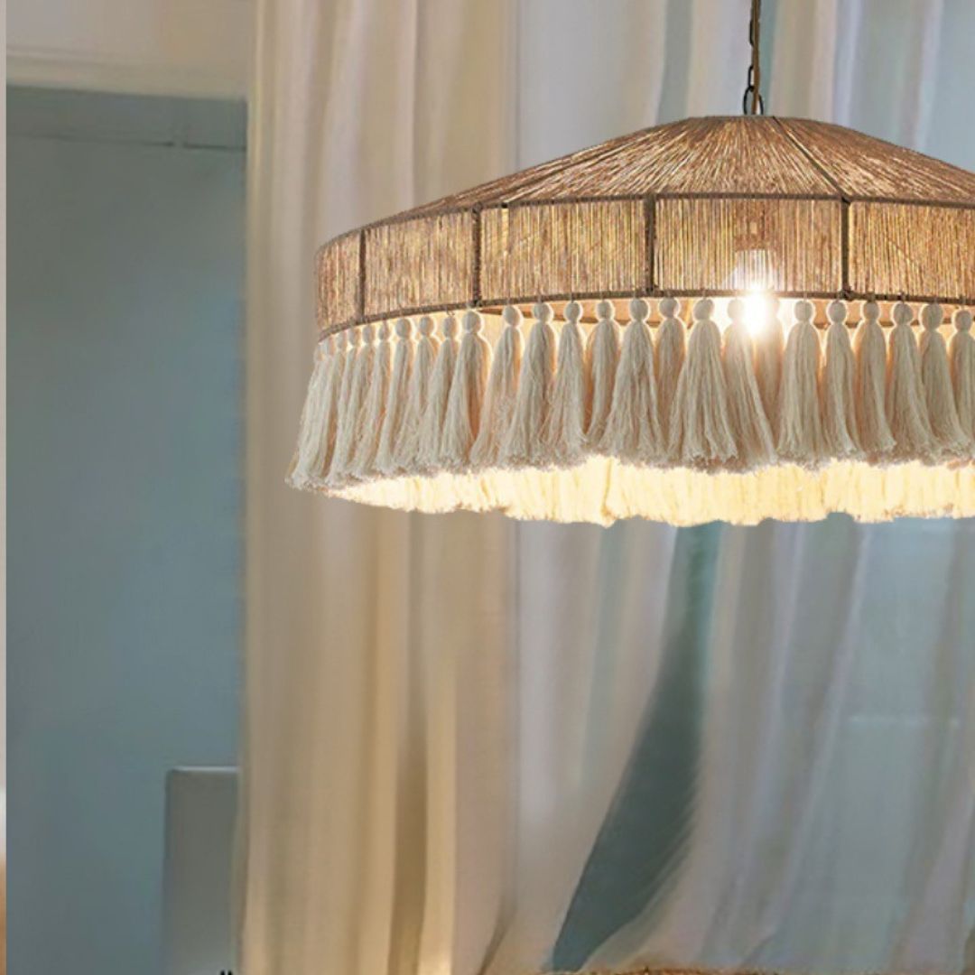 Bohemian Vintage Rope Tassel Pendant Light-labpiecesign