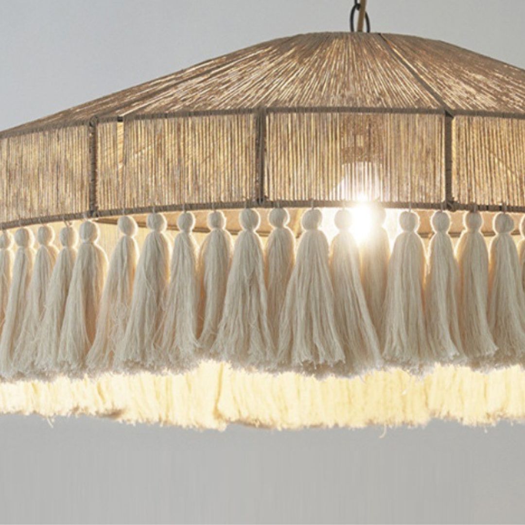 Bohemian Vintage Rope Tassel Pendant Light-labpiecesign